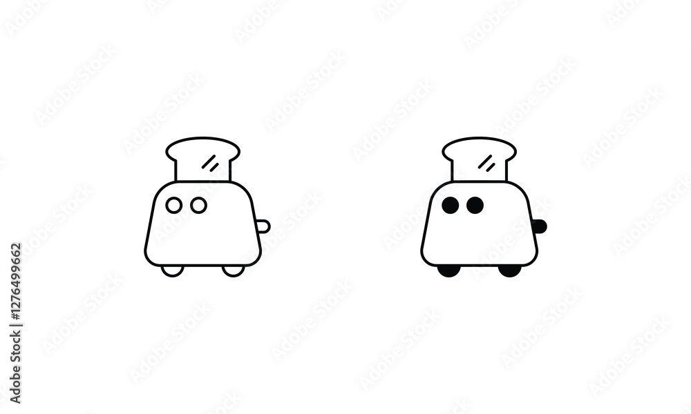 Toaster icons set line and glyph vector icon Toaster icons set line and glyph vector icon