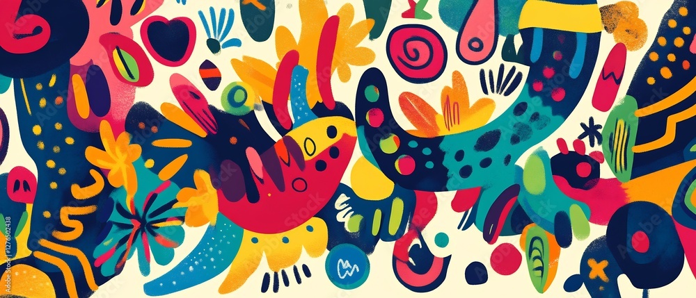 Obraz premium joyful festival banner doodle