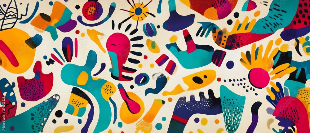 Obraz premium joyful festival banner doodle