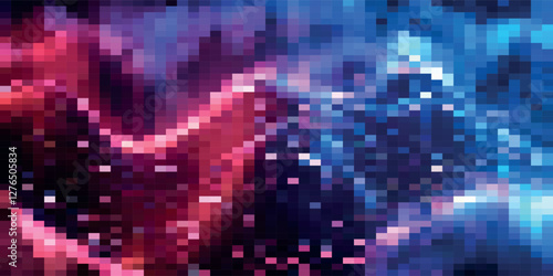 Pixel disintegration background. Decay effect. Dispersed dotted pattern. Concept of disintegration. Set pixel mosaic textures with simple square particles. Vector illustration on black background.