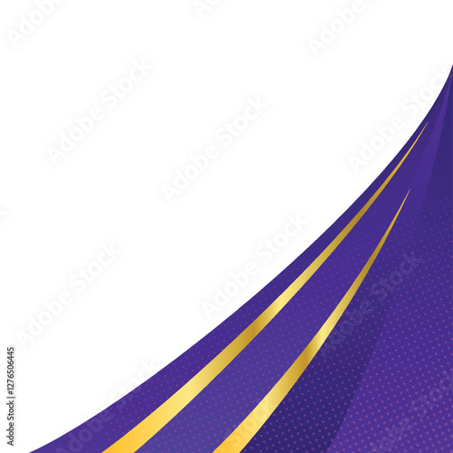 Purple Corner Border with Stylish Gold Accent