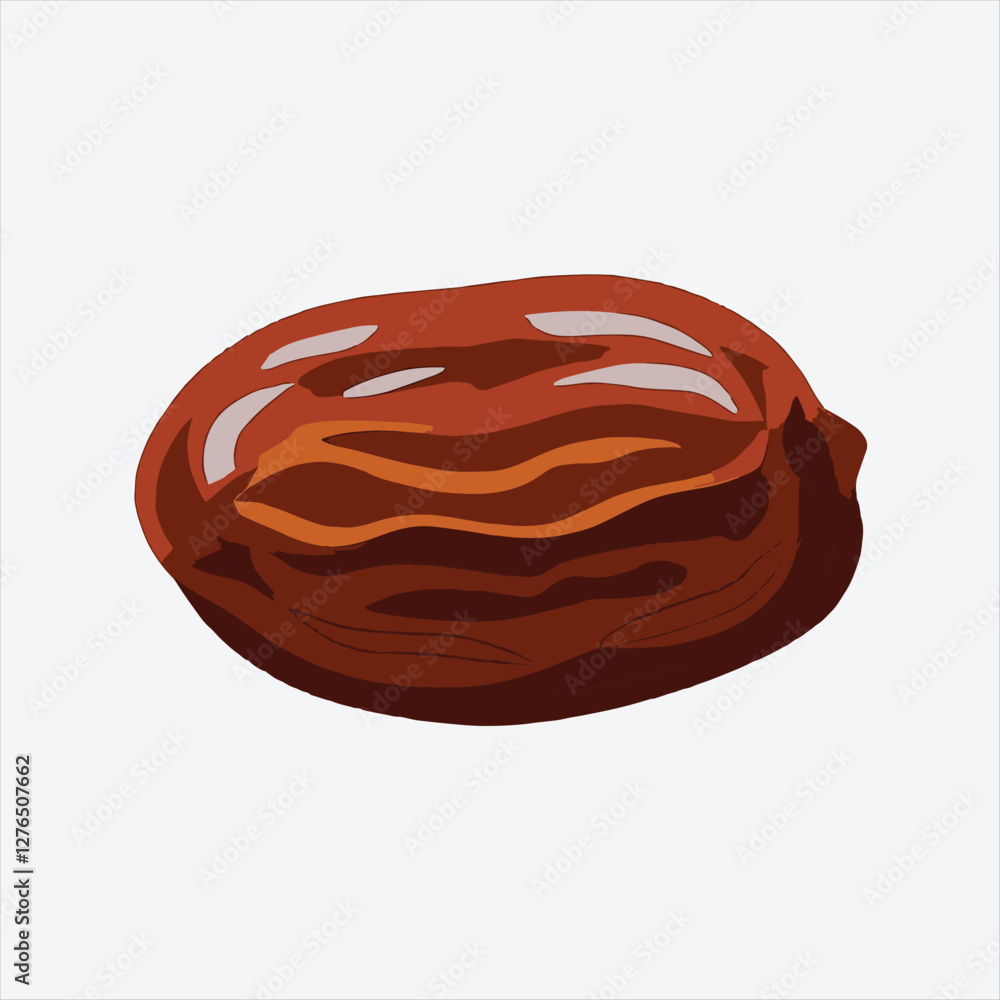 Close-Up Illustration of a Single, Delicious Date Close-Up Illustration of a Single, Delicious Date