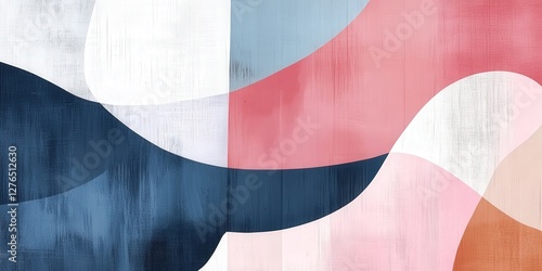 Abstract Composition with Bold Curves and Muted Color Palette Design