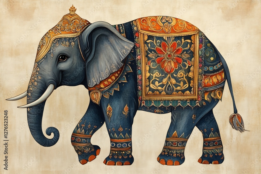 Obraz premium royal elephant with ornate decorations