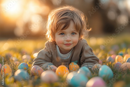 A boy enjoying Easter activ...