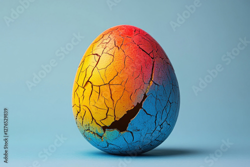 A cracked open Easter egg, ...
