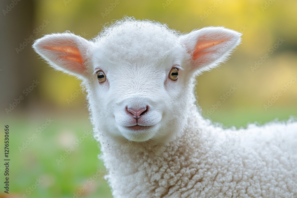 A lamb symbolizing Easter, gentle and symbolic, holiday theme A lamb symbolizing Easter, gentle and symbolic, holiday theme