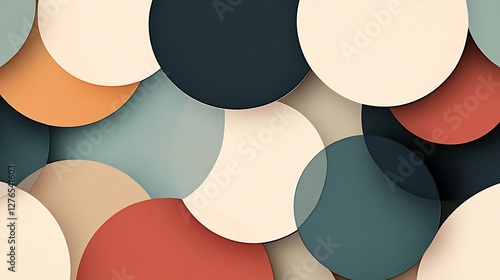 Abstract Overlapping Circles in Earthy Tones
