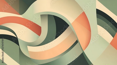 Abstract swirling pastel color shapes design