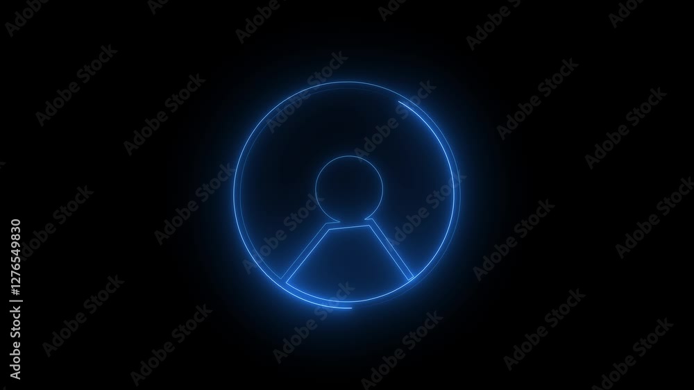 4k video glowing neon blue color user with contact icon animation man people male profile animated man calling icon on black background 4k video glowing neon blue color user with contact icon animation man people male profile animated man calling icon on black background