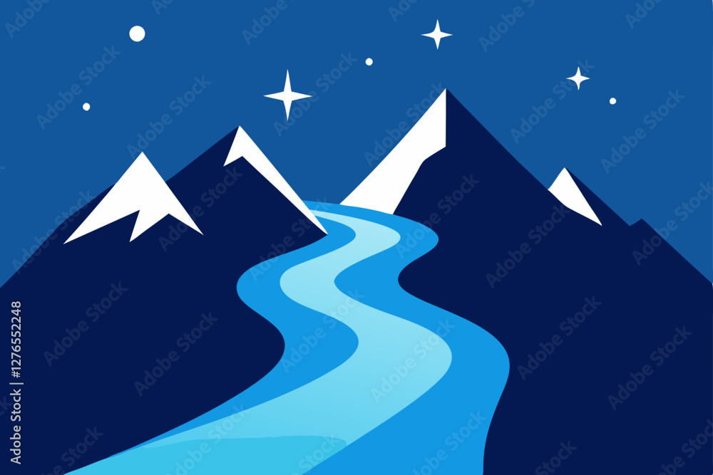 Fototapeta premium winter landscape with mountains