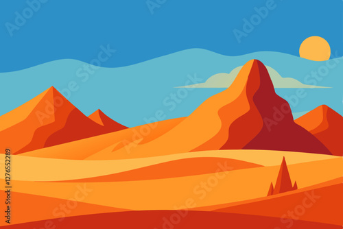 desert landscape vector illustration