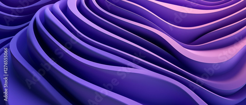 Abstract purple waves: a flowing, layered 3D design photo