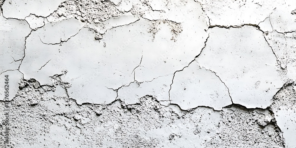 Fototapeta premium Cracked White Wall Texture Background (1)