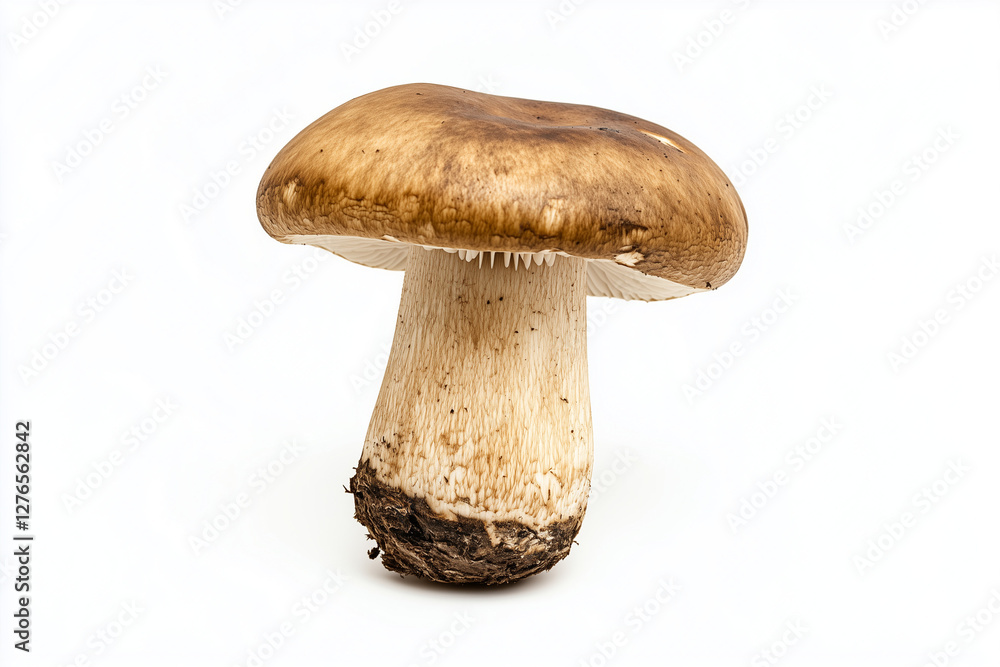 Selective focus edible mushroom isolated on white background. Selective focus edible mushroom isolated on white background.