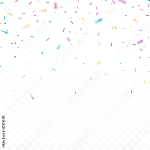 Colorful Confetti celebrations design isolated on transparent background