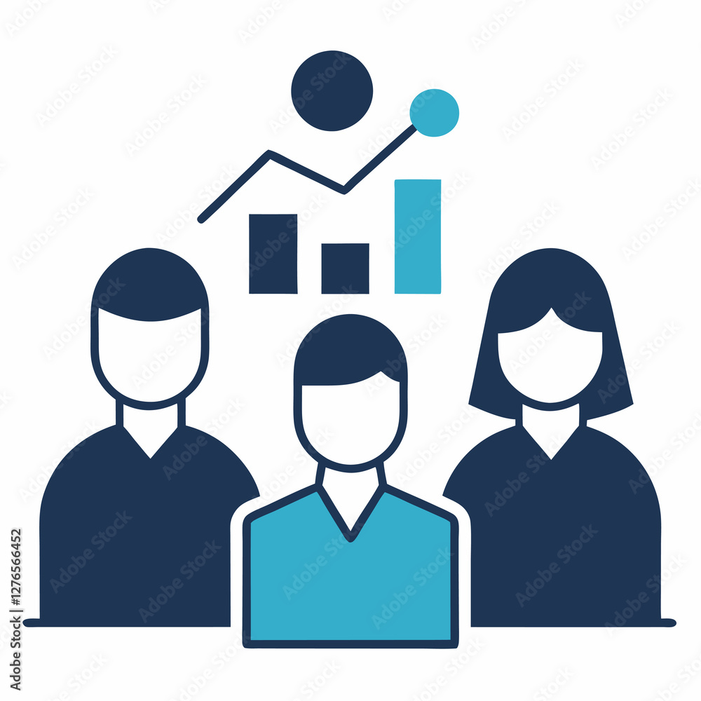 Team studies charts in clear brief smart talk in room Team studies charts in clear brief smart talk in room