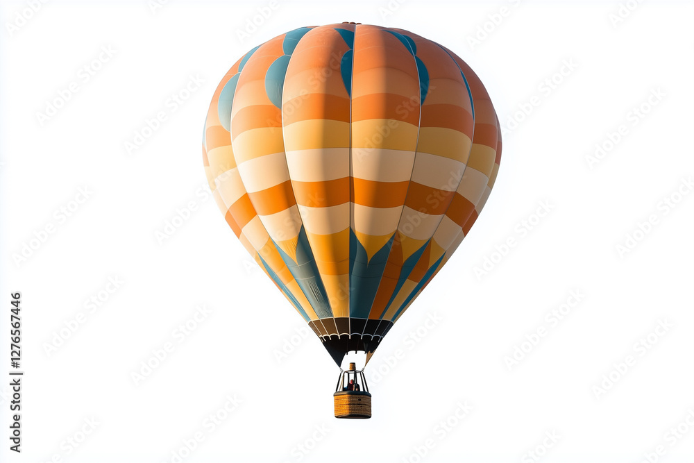 Naklejka premium Selective focus colorful hot air balloon isolated on white background, Balloon tour in festival.