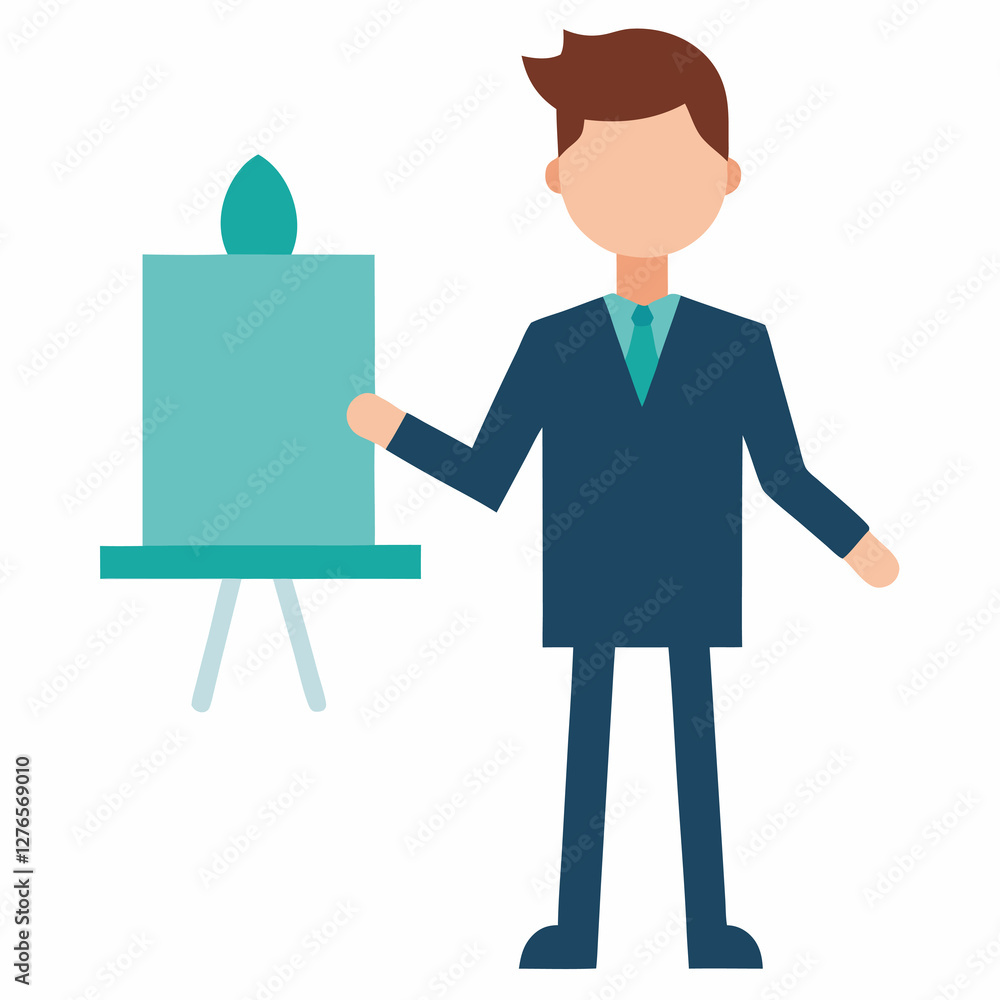 Entrepreneur presents startup pitch with clear brief dynamic message now