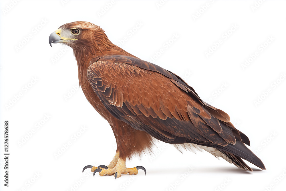 Side view of Eagle, isolated on white, animal photography Side view of Eagle, isolated on white, animal photography