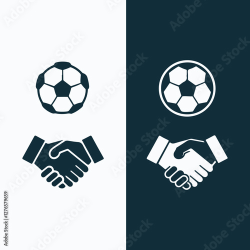 icon soccer ball football friendly match logo design