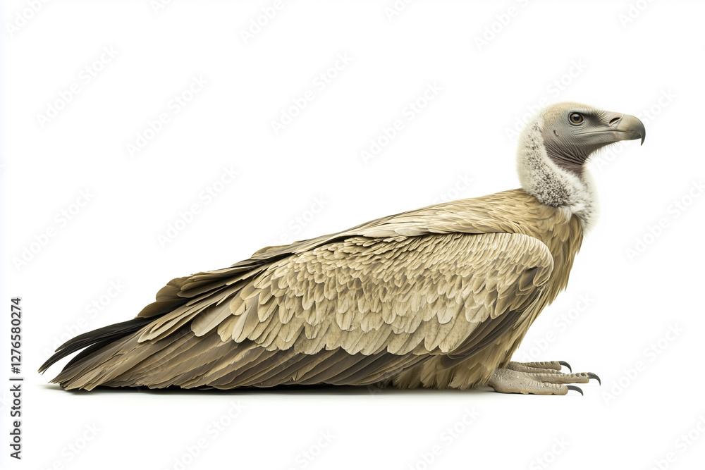 Side view of Vulture, isolated on white, animal photography Side view of Vulture, isolated on white, animal photography
