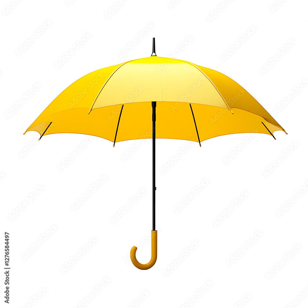 Yellow umbrella on white background on white and transparent background Yellow umbrella on white background on white and transparent background