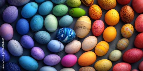 artistic Easter eggs spiral colorful arrangement photo