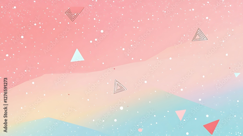 Obraz premium Pastel Triangles and Dots Abstract Background