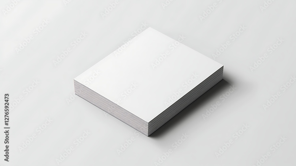 Stack of pristine white paper sheets on a light background surface Stack of pristine white paper sheets on a light background surface