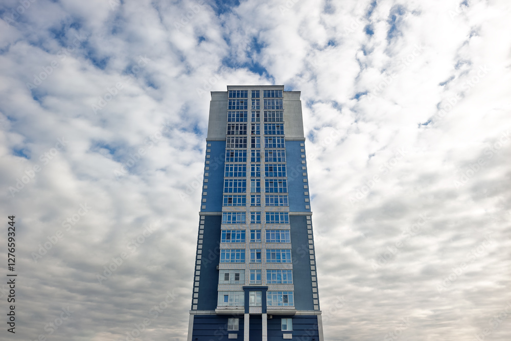 multi-storey building against the blue sky multi-storey building against the blue sky