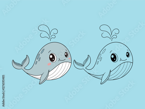A vector dolphin illustration features a sleek, curved design, capturing the dolphin's playful and agile nature in bold lines and colors