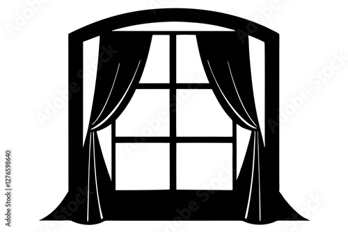 Window and curtain silhouette