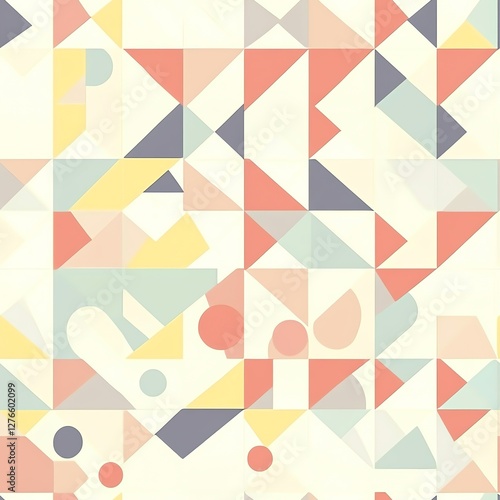 Wallpaper Mural Abstract Geometric Illustration Pastel Triangles Torontodigital.ca
