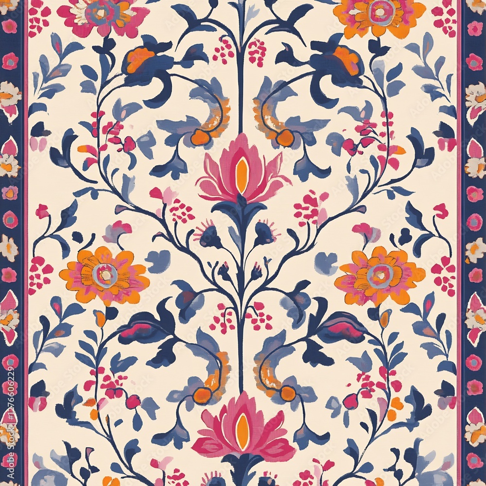 Fototapeta premium floral abstract holi-themed pattern traditional design