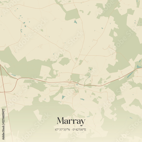Vintage map of Marray, France.
