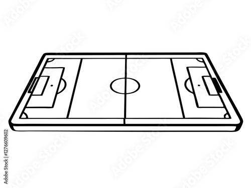 Scheme of the football field set, Vector icon, Line art Vector, Doodle Icon
