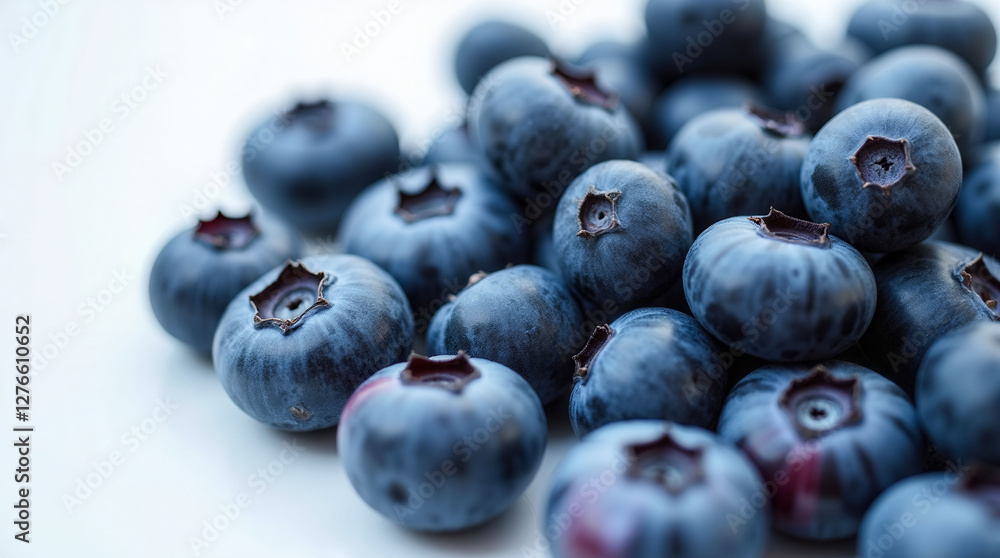 Fototapeta premium A bunch of blueberries are piled on top of each other