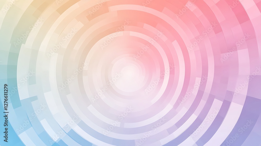 Obraz premium Abstract Pastel Concentric Circles Design Background