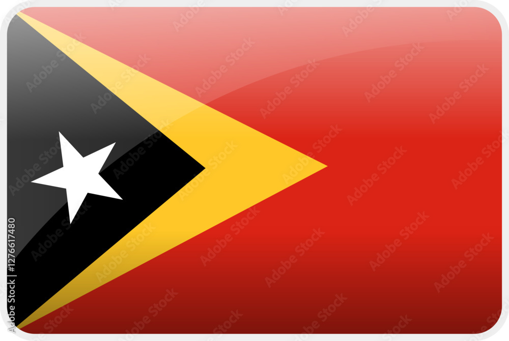 Flag Icon of East Timor Country,National Vector Flag Iconic Symbol and Colors of East Timor flag. Flag Icon of East Timor Country,National Vector Flag Iconic Symbol and Colors of East Timor flag.
