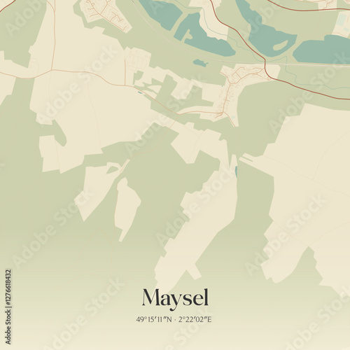 Vintage map of Maysel, France.
