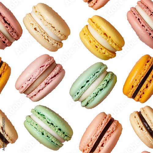 Wallpaper Mural colorful macaroons isolated on transparent background Torontodigital.ca