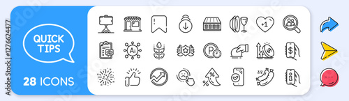 Dish plate, Selfie stick and Excise duty line icons. Interest rate, AI generate, Inflation icons. Pack of Mattress, Scroll down, Eye checklist icon. Dislike, Laureate, Support pictogram. Vector