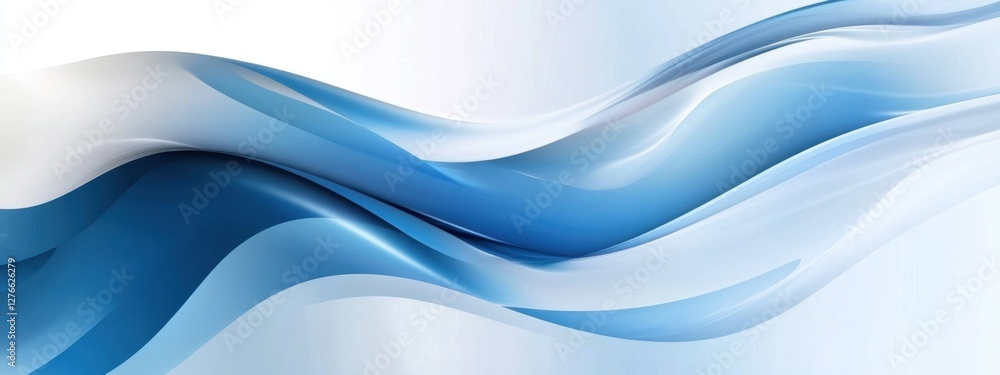 Fototapeta premium Fluid Abstract Design with Soft Blue Waves and Ethereal Light Effects Perfect for Modern Aesthetic