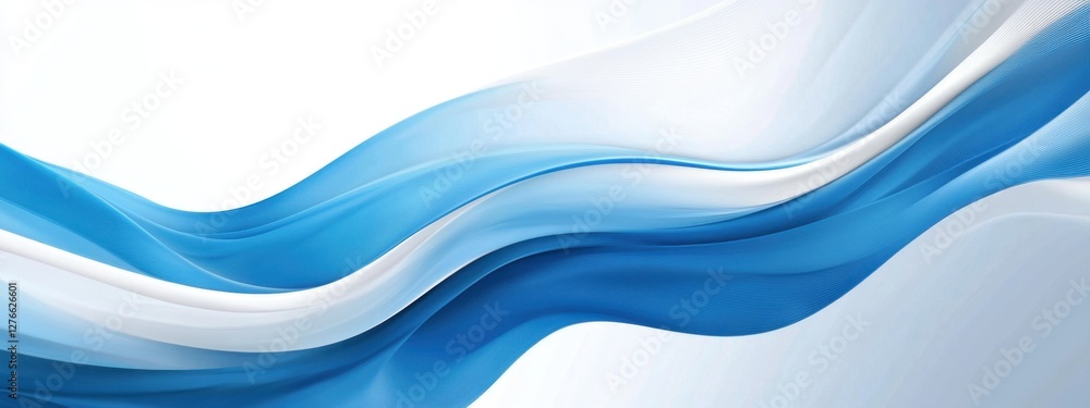 Fototapeta premium Fluid Blue Waves: A Captivating Abstract Design Representing Movement and Serenity