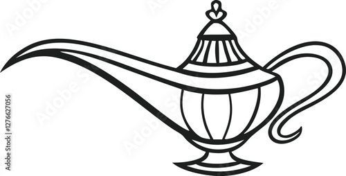 oil lamp vector on a white background