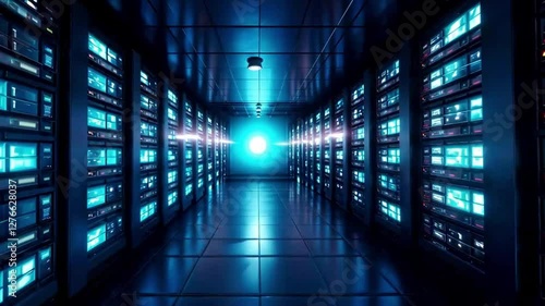 Futuristic Underground AI Data Vault with Holographic Encryption & Advanced Security