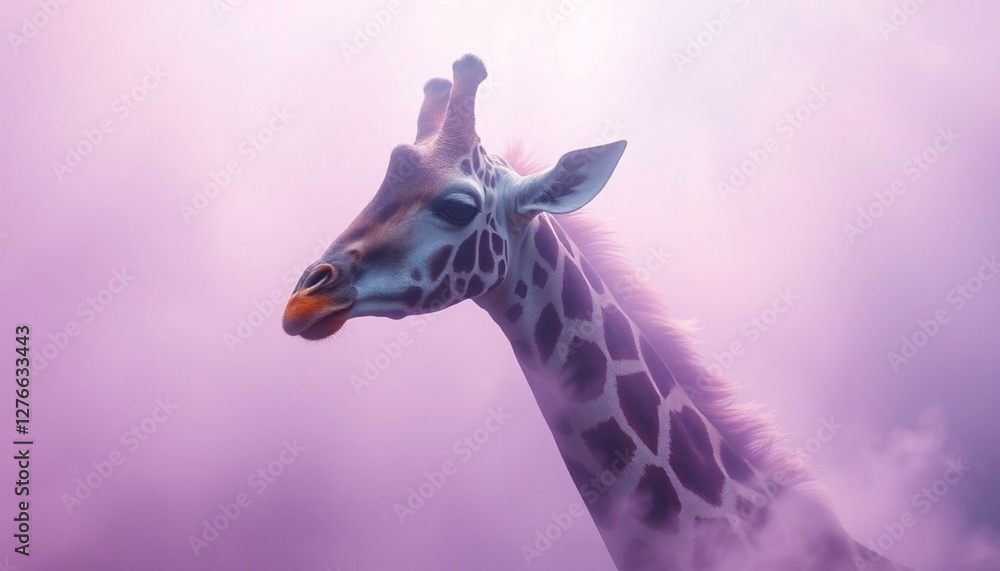 Obraz premium giraffe in the smoke