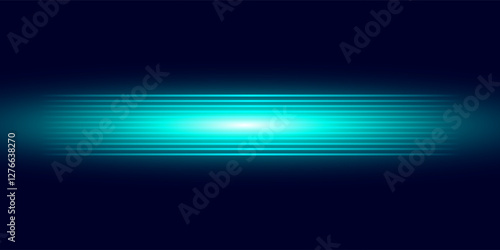 Blue long neon line sign. Vector illustration