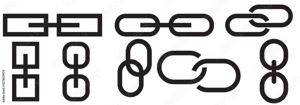 Chain Icon in trendy flat style isolated on white background. Chain Icon in trendy flat style isolated on white background.